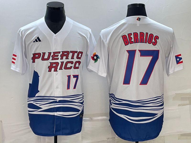 Men 2023 World Cub 17 Berrios White MLB Jersey1